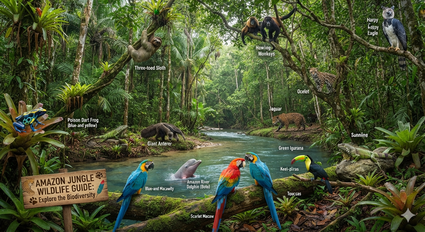 what animals live in the amazon jungle